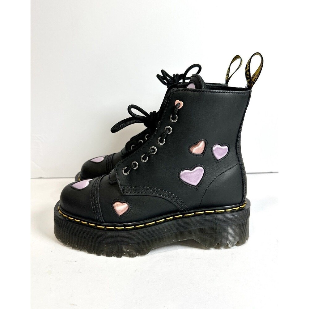 Dr. Martens Sinclair Heart Chunky Platform Boot Size 7 Unique Sweet Details - Picture 4 of 11